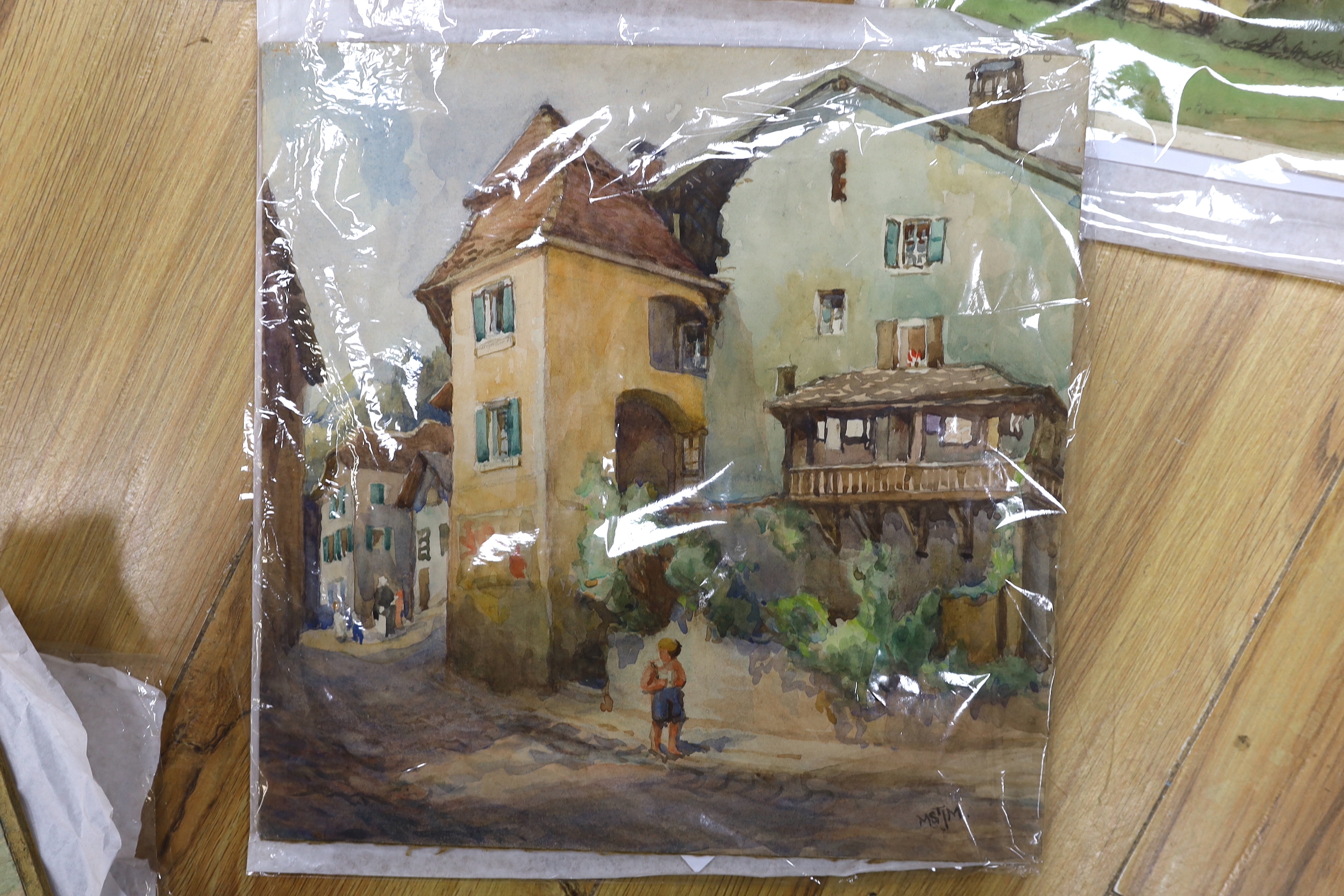 Kevin Pearsh (born 1951), pair of coloured conté crayon drawings, Australian landscapes, signed and dated '78, 30 x 41cm